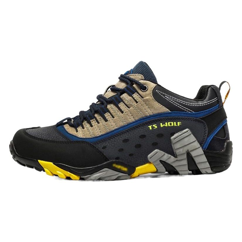 Lefectic Hiking Shoes Genuine Leather Waterproof. Dark blue red 36 โ image 2