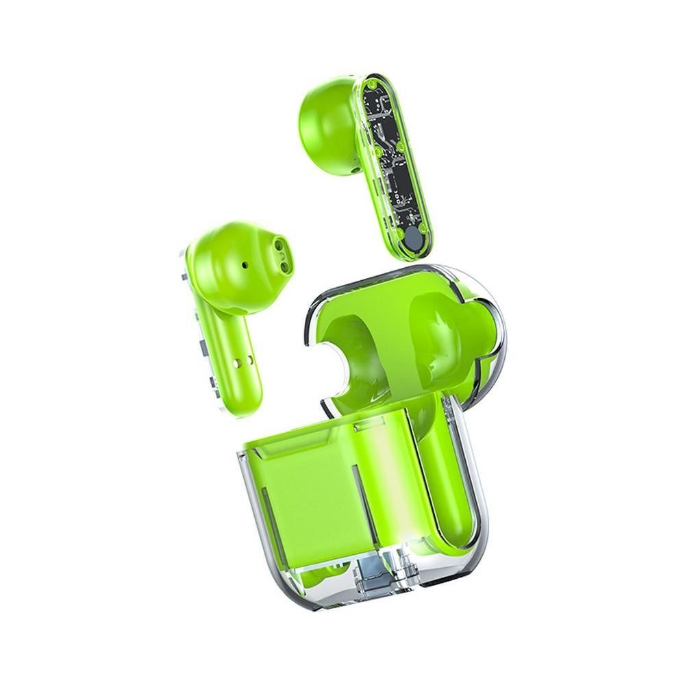 TWS Wireless Earphones 5.3 Bluetooth Headset with Mic HD Sound Auriculares Transparent Cute Half in Ear Headphones -Pink โ image 3
