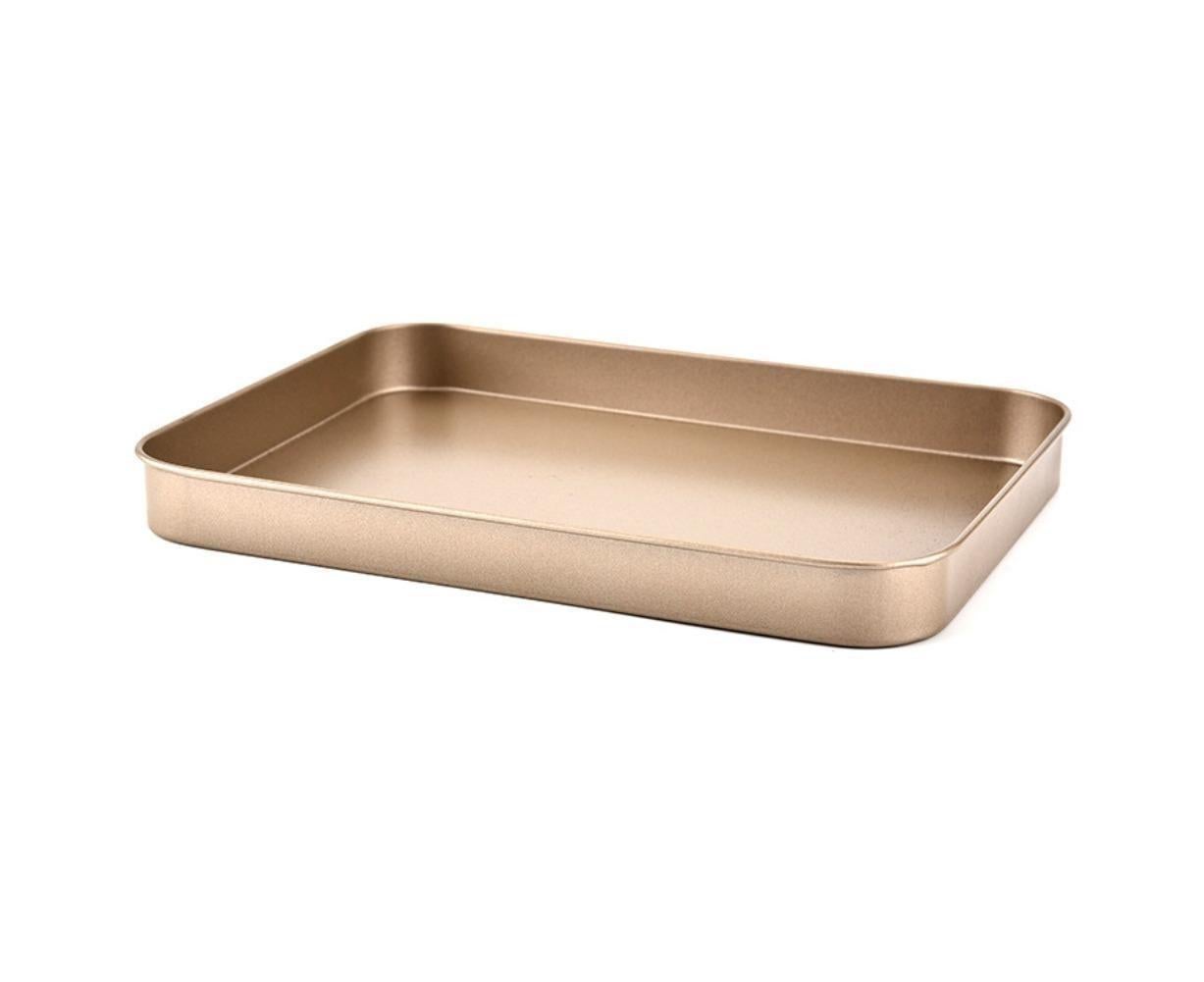 Non-stick Rectangular Cake Pan Baking Oven Tray Dish Mold Bakeware Kitchen Tool-Golden — image 4