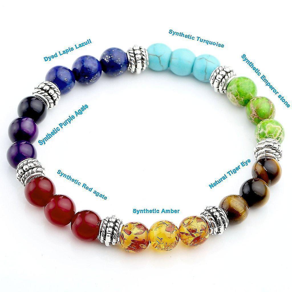 7 Chakra Crystals Gemstones Healing Beads Bracelet Women Natural Stone Yoga Reiki Balancing Mala Meditation Beaded โ image 4