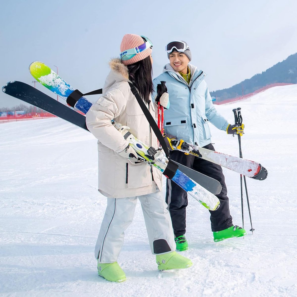 2 x Adjustable Ski Carrier - ski carrier straps - Ski accessories - Snowboard straps - Ski carrying strap - Winter sports ski carrying strap - Ski straps โ image 3