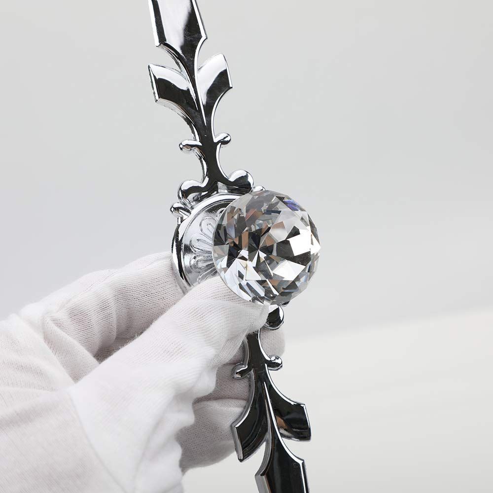 Silver backboard cabinet knob, crystal glass drawer, diamond vanity handle, with flat cabinet wardrobe handle — image 2