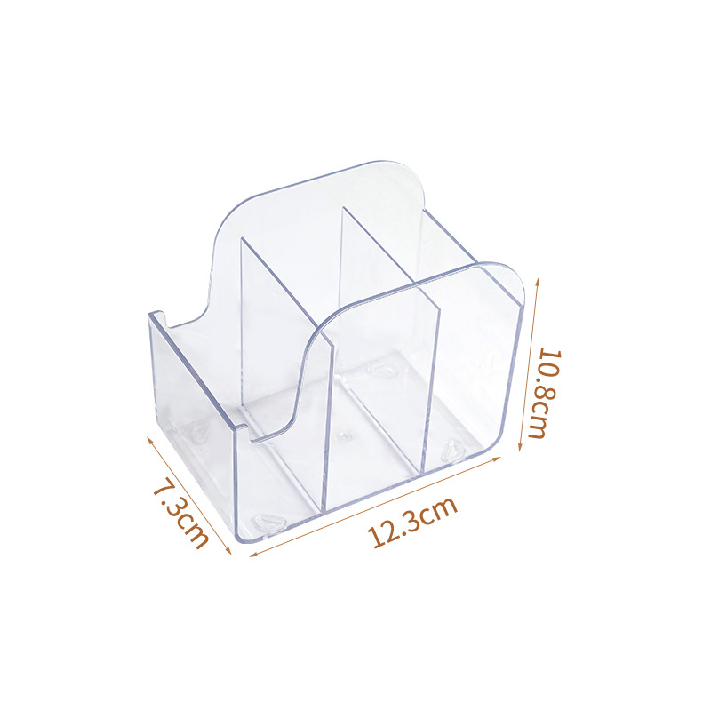 Multifunctional Transparent Desk Organizer with 3 Compartments - Pen Holder and Stationery Storage for Office Supplies — image 2