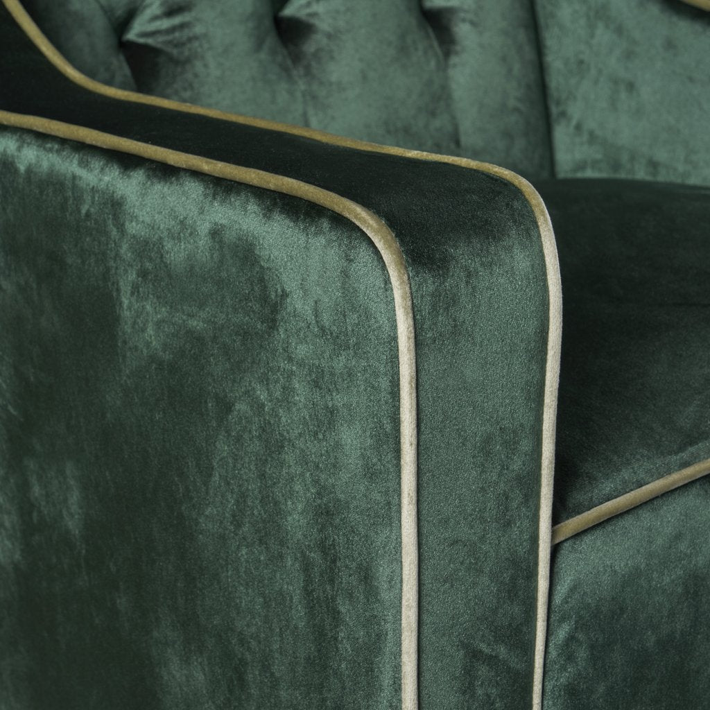 Lara Two Tone Tufted Emerald New Velvet Club Armchair โ image 3