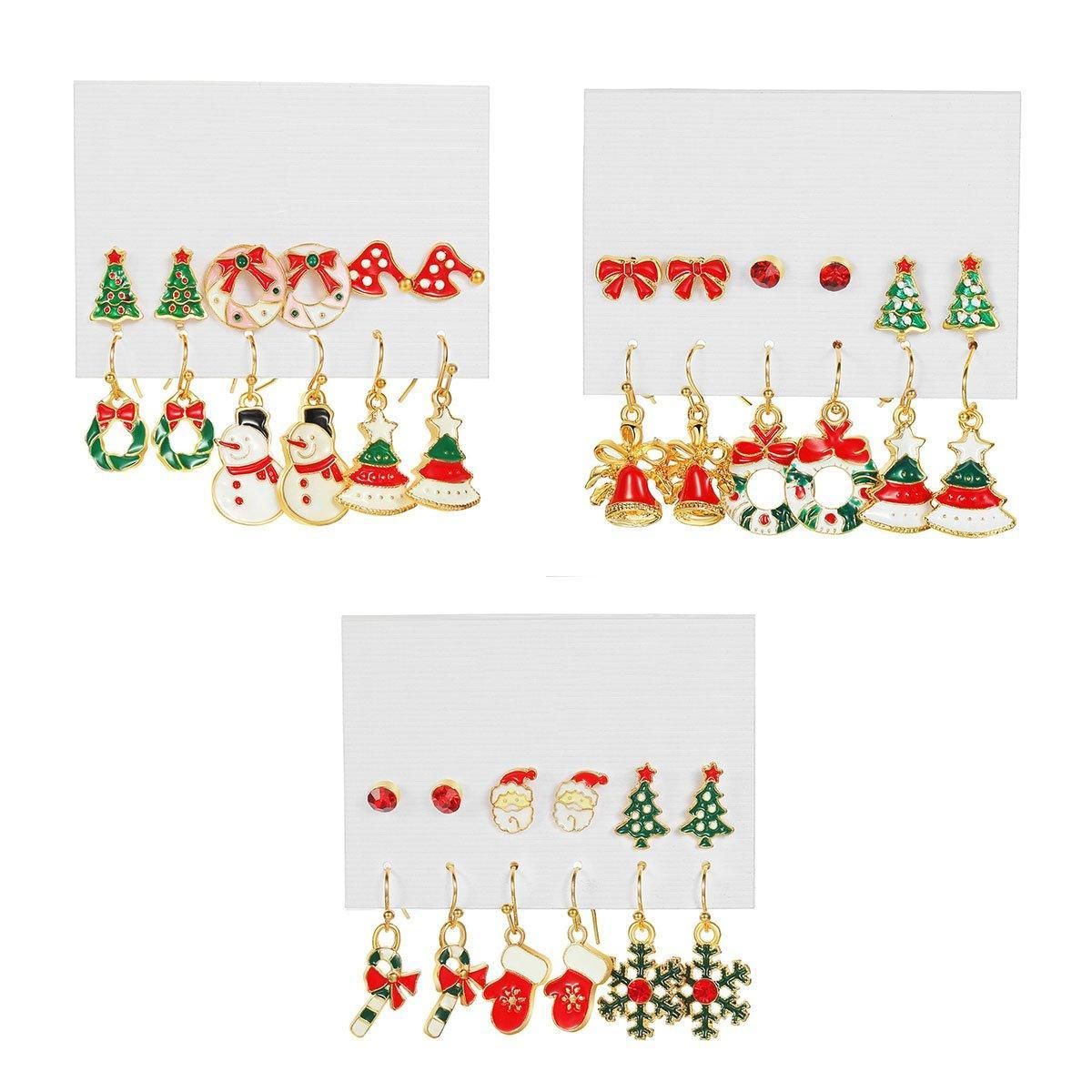 Festive Christmas Earrings Set for Women Holiday Jewelry Stud Set Gift Idea - 2 — image 3