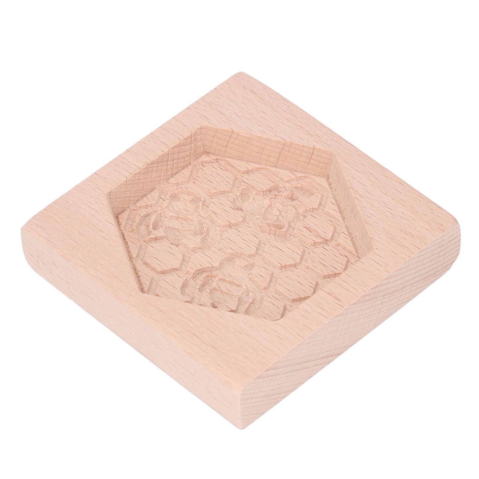 Wooden Cookie Mould Beechwood Reusable Washable Biscuit Press Stamp Mold for Kitchen Baking Bee — image 5