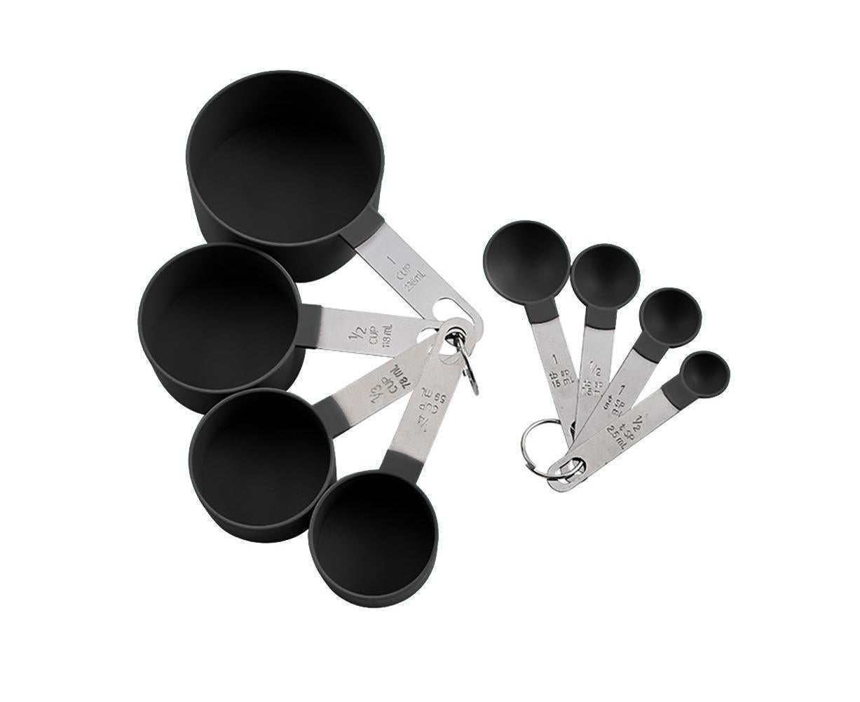 8Pcs/Set Stainless Steel Handle Measuring Spoons Baking Cooking Scale Scoop-Green — image 5
