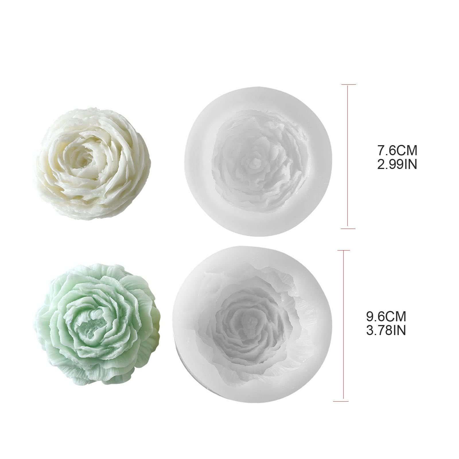 Peony- Chocolate Fondant Silicone Molds Epoxy Resin Ornaments Making Soap Melt Resin Clay Home Decorations Silicone Molds — image 4