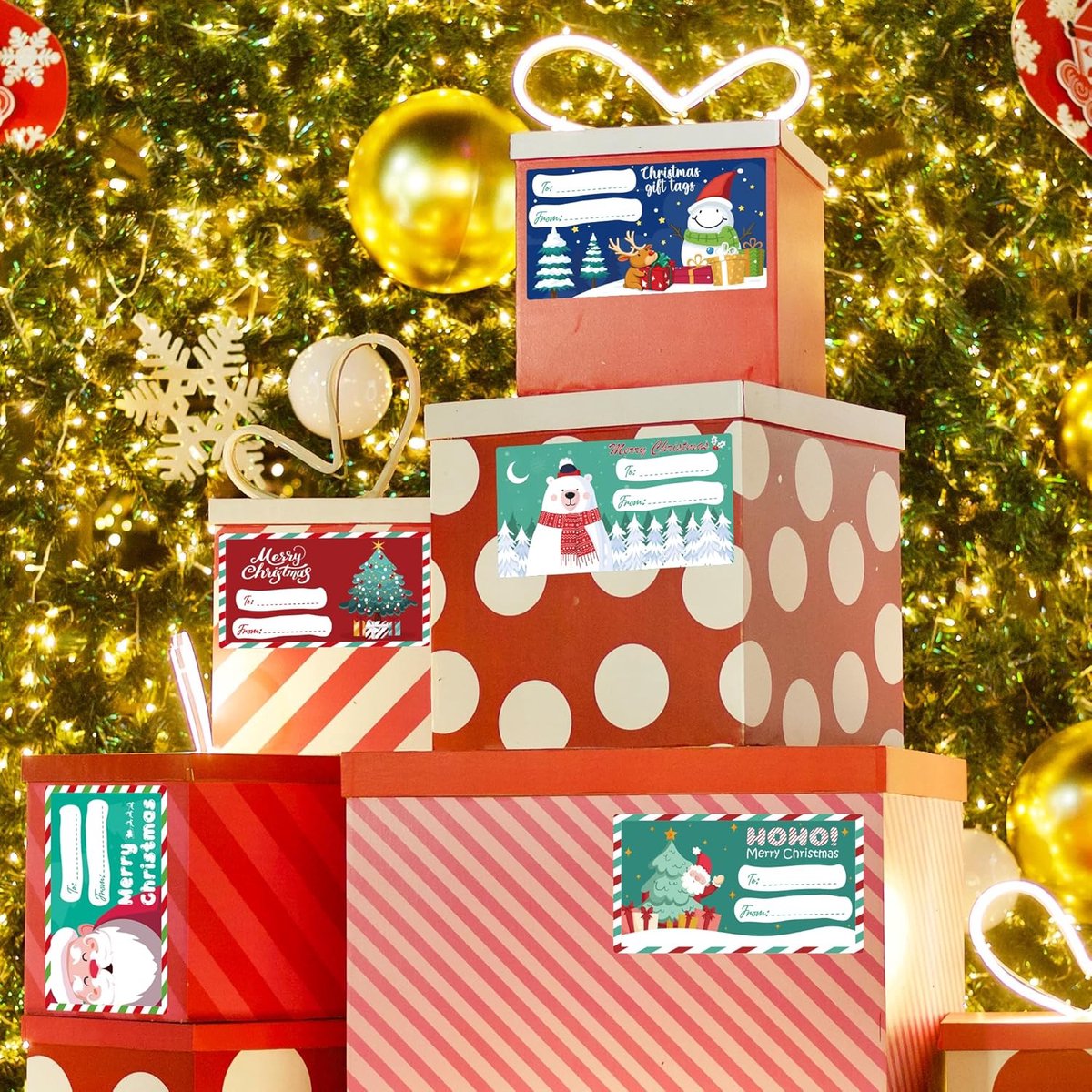 500 Pieces Christmas Gift Tags - Gift Tags For Christmas Gifts - Christmas Gifts For Women, Men And Children - 7.5 × 4 cm - Christmas Wrapping Paper — image 2