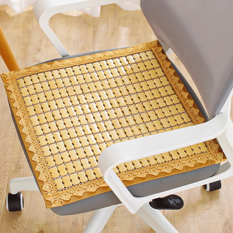 Natural wood tone Bamboo Chair Cushions Summer Car Seat Cushion Seat Pad, Breathable Anti-Slip Size 40 × 40cm