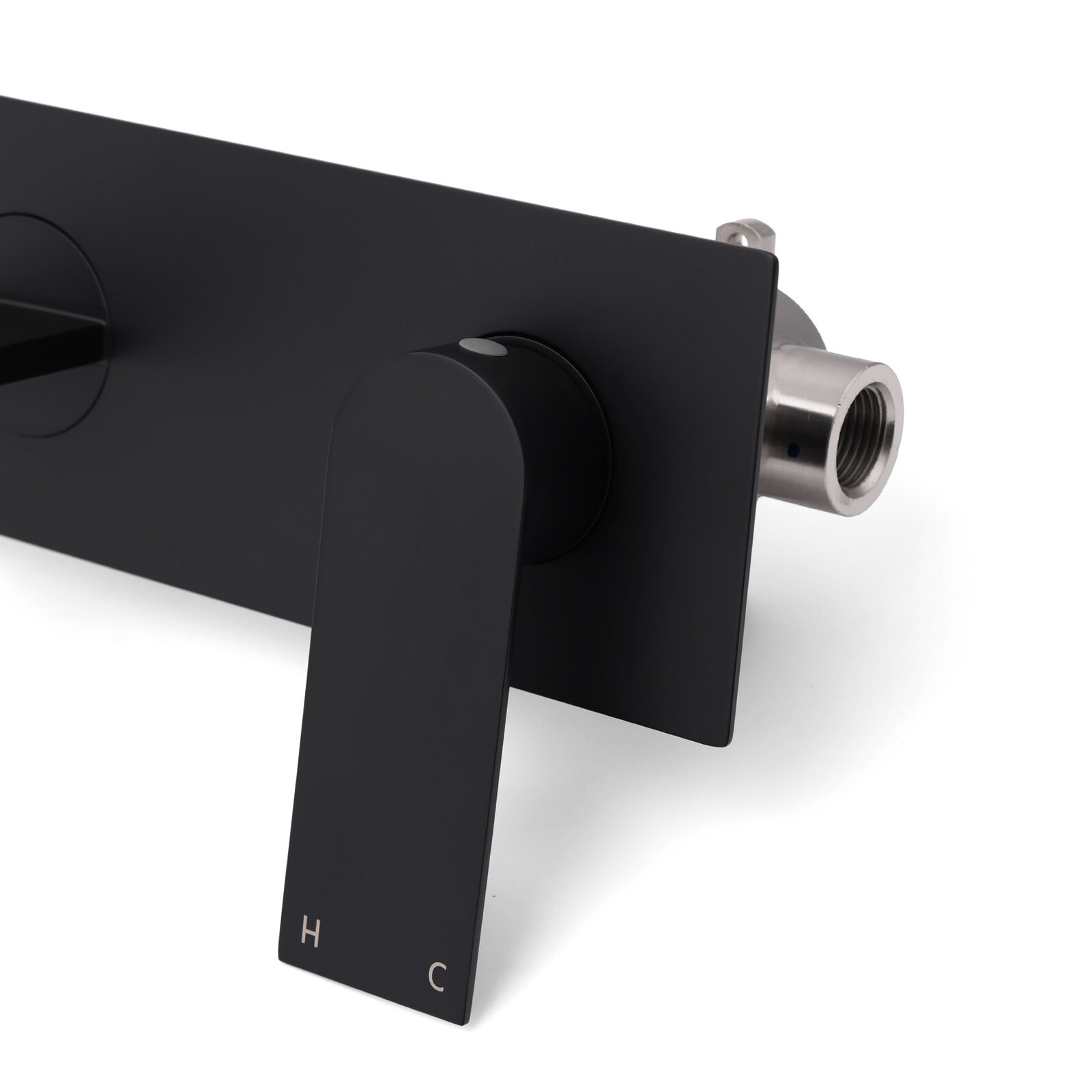 Matte Black Basin Mixer Bathroom Vanity Faucet Wall Mounted Tap Slim Flat Spout โ image 6