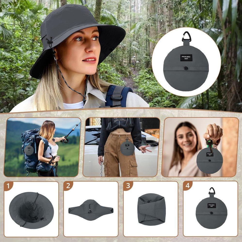 Unisex Foldable Waterproof Fisherman Hat Quick-Drying Sun Protection for Summer Outdoor, Pink — image 3