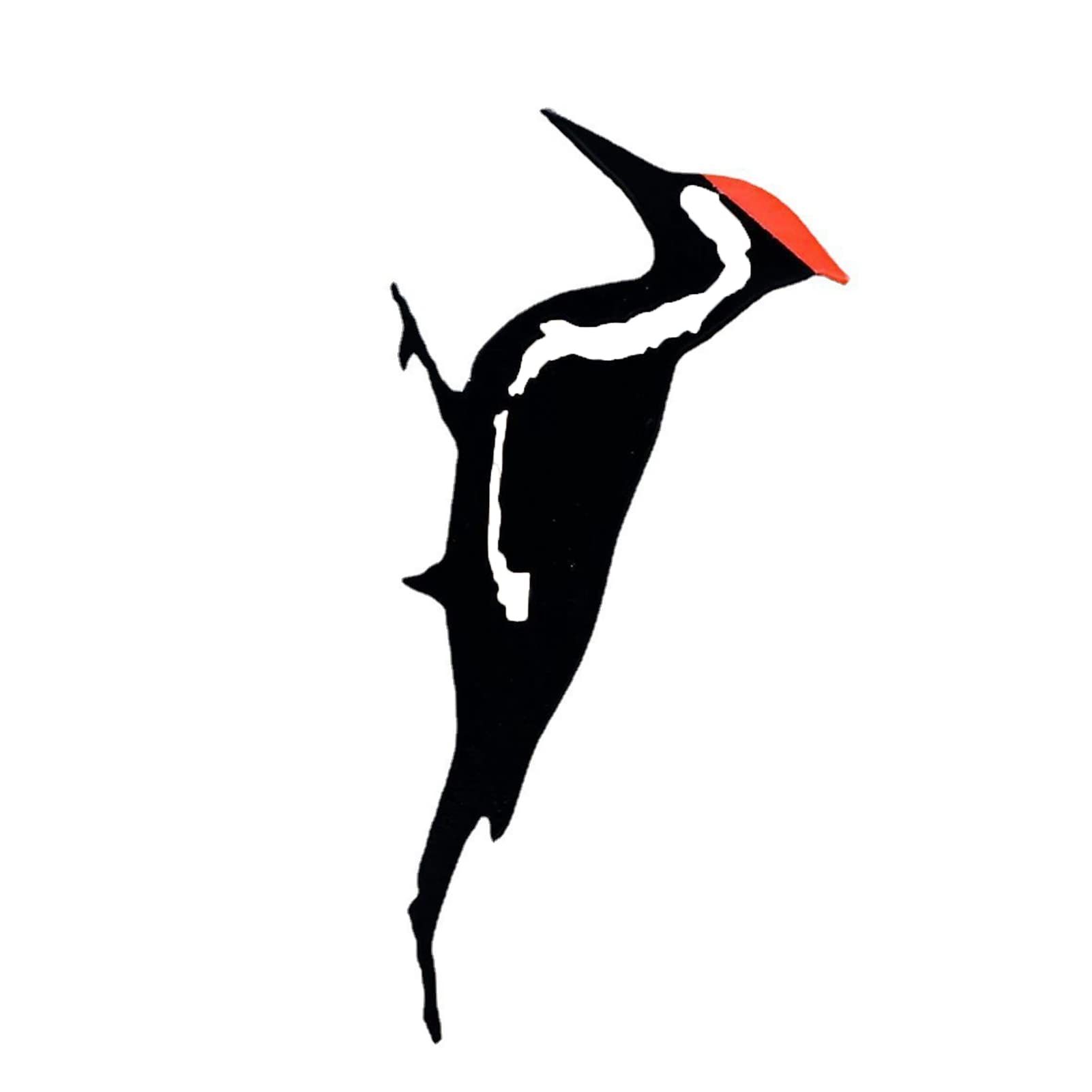 Woodpecker Silhouette Statue for Tree, Metal Bird Yard Art Decor, Bird Stake Ornament for Home, Lawn, Yard, & Farmhouse Black