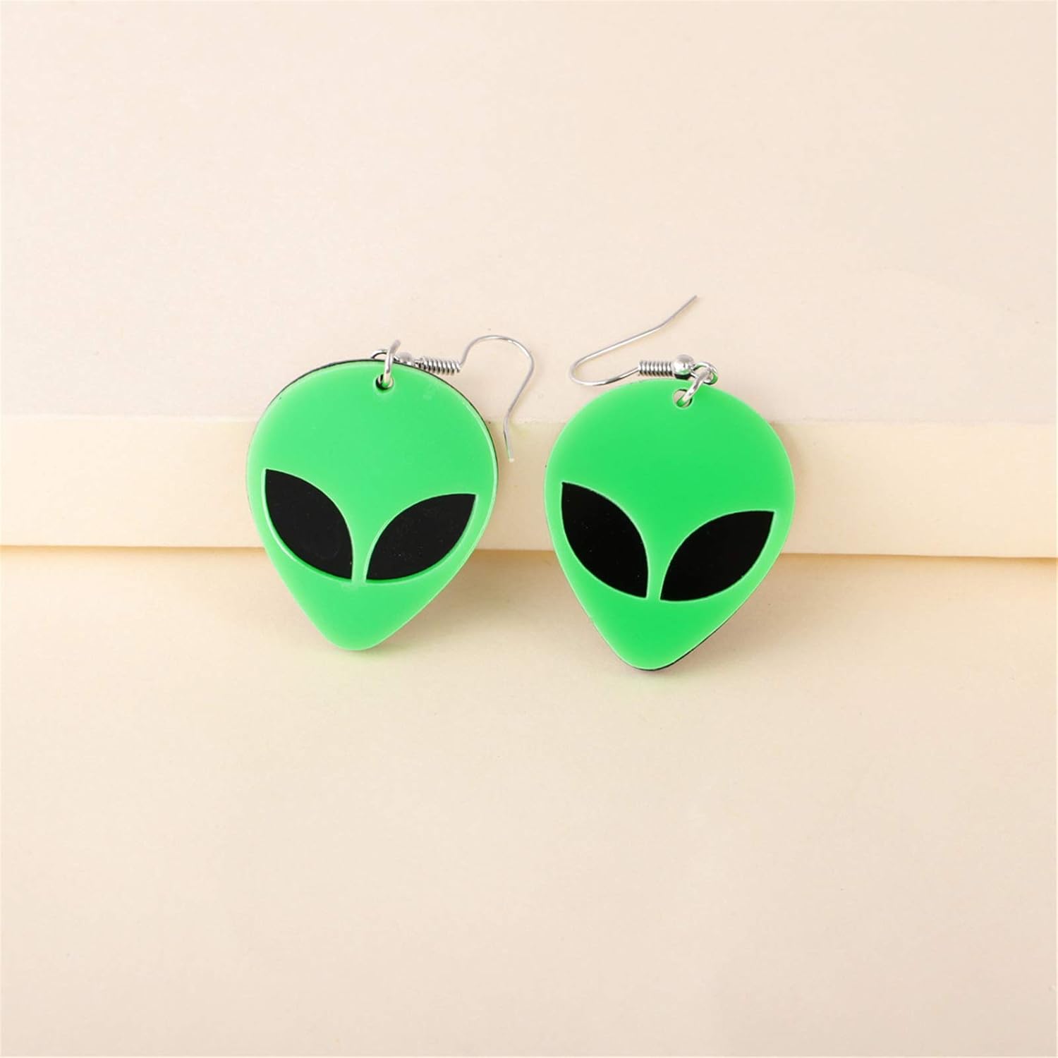 Acrylic Alien Earrings for Women Cute Funny Cartoon Green Space Head Resin Dangle Drop Statement Earrings โ image 4