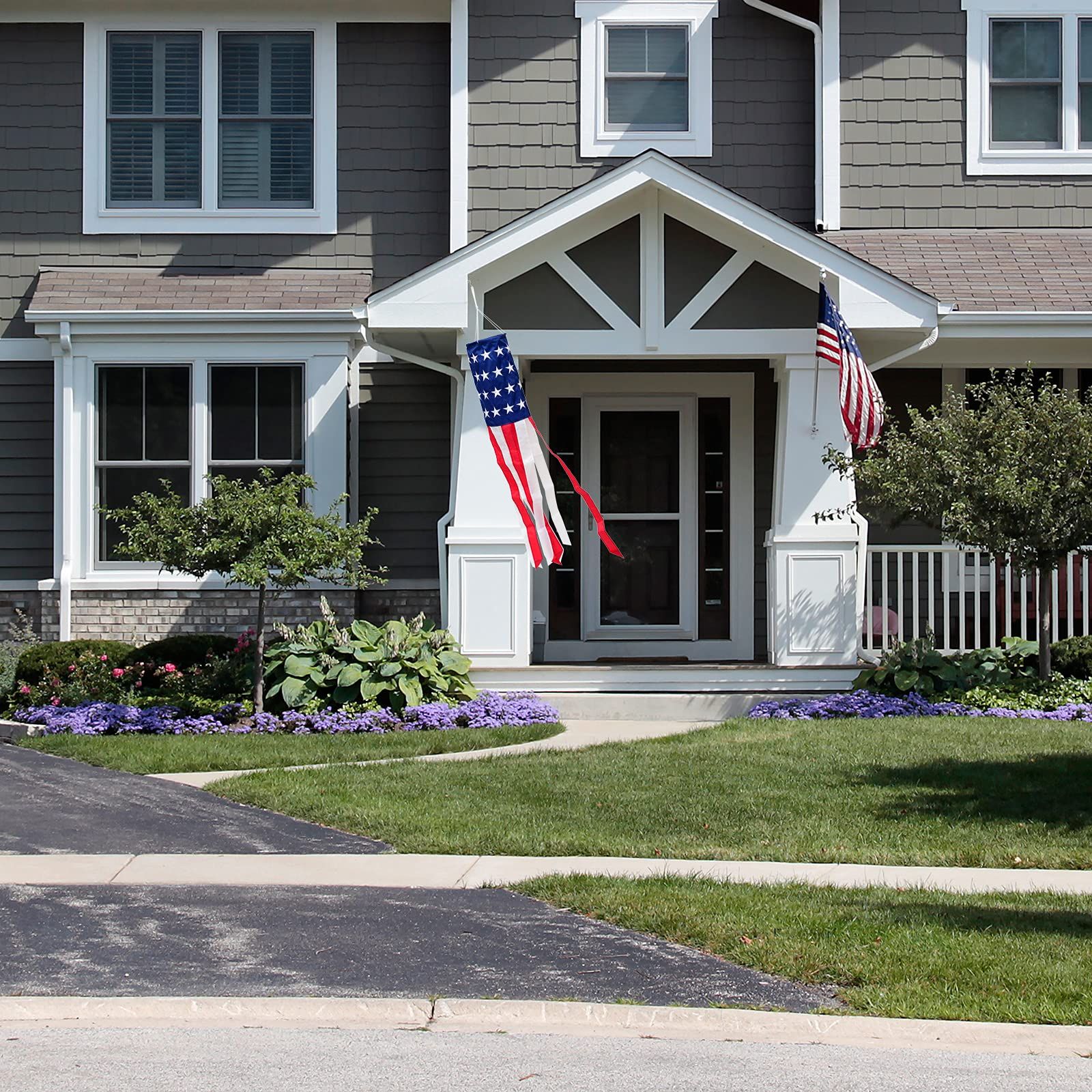 2pcs 4th of July Decorations,40 Inch American Windsock Heavy Duty,Patriotic Fourth of July Outdoor Decor, American Flag — image 3