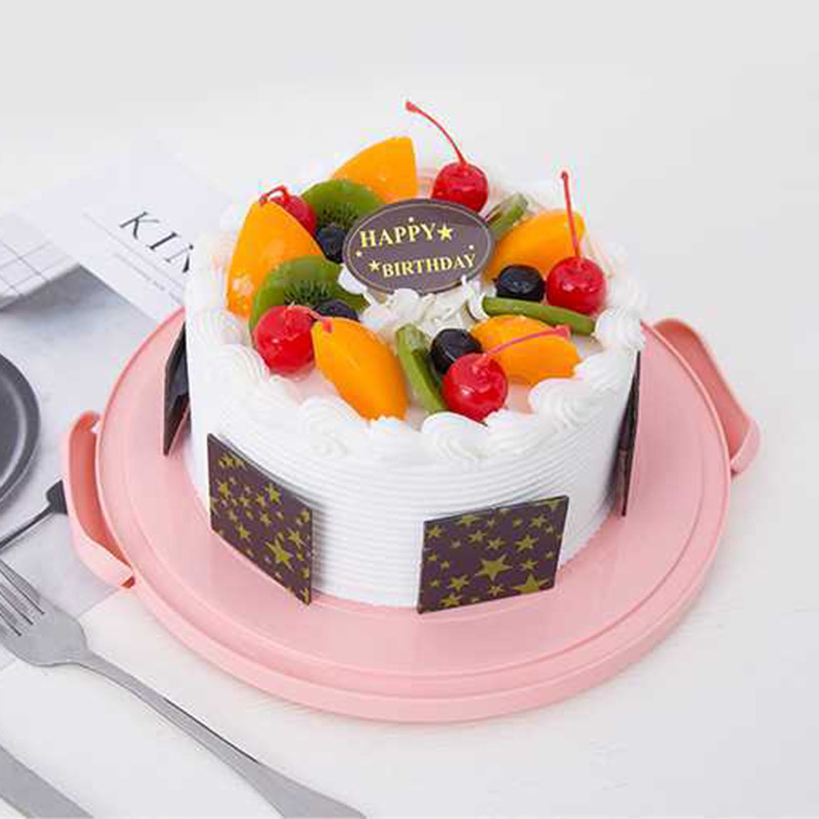 Clearance! Round Cake Carrier Cake Container With Lid And Handles, Large Cupcake Carrier Cake Keeper Sturdy Cupcake Box Cupcake Holder With Two Secure Side โ image 4