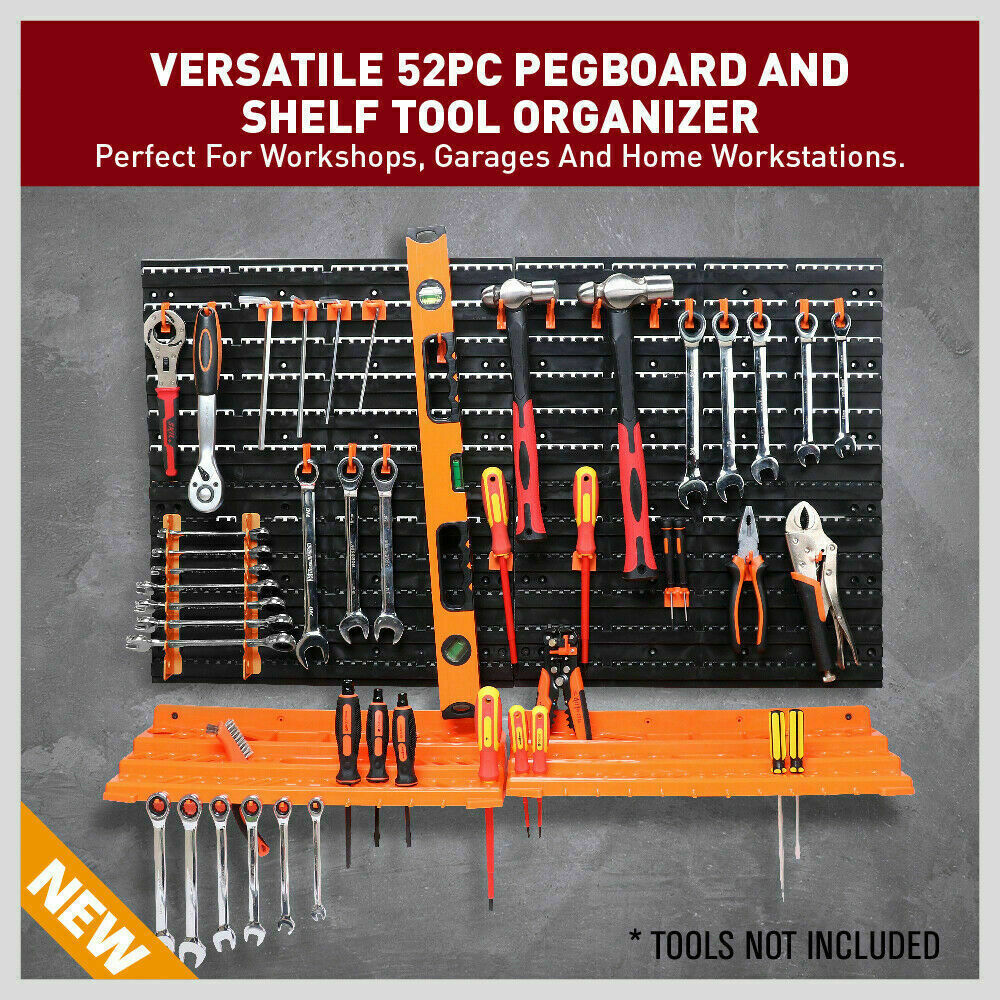 52Pc Wall Mounted Tool Storage Rack Wrench Spanner Holder Screwdriver Pliers New โ image 4