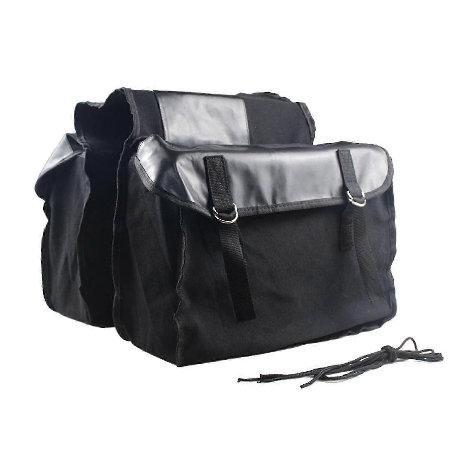 Double Side Bike Saddle Bag Cycling Bike Carrier Cargo Bag Storage Pouch Bike Trunk Bag Waterproof for Traveling Commuting - Black