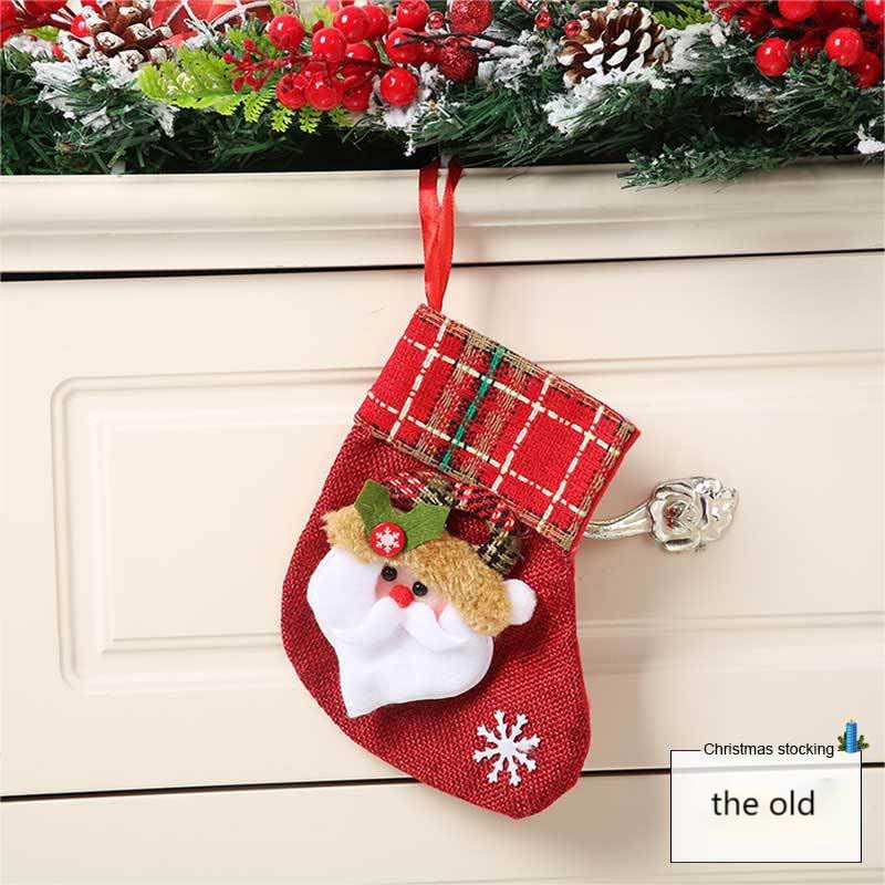 3pcs,Christmas Stocking Classic Large/Small Stockings Santa, Reindeer Xmas Character for Family Holiday Christmas Party Decorations — image 2