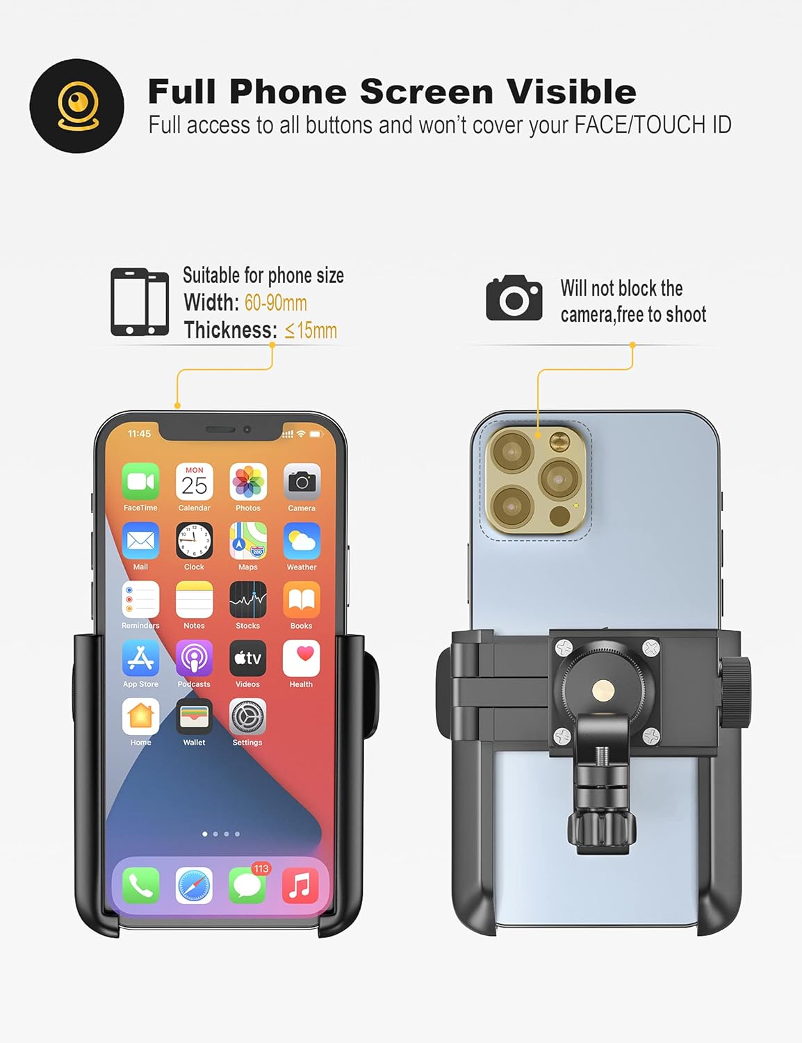 Bike Phone Holder with Quick Release Lock and 360 Degree Rotation for Motorcycles, Scooters and Mountain Bikes, Fits 9-18 cm Phones — image 2