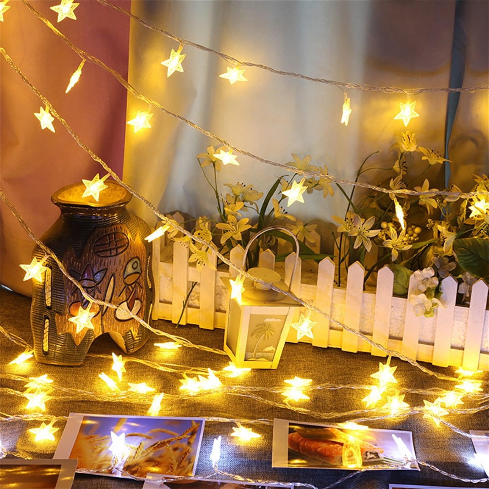 Star String Lights, 20 FT 40 LED Battery Operated Twinkle Lights Warm White Cute Hanging Star Fairy Light for Bedroom Room Office Home Indoor Outdoor Eid Xmas — image 3