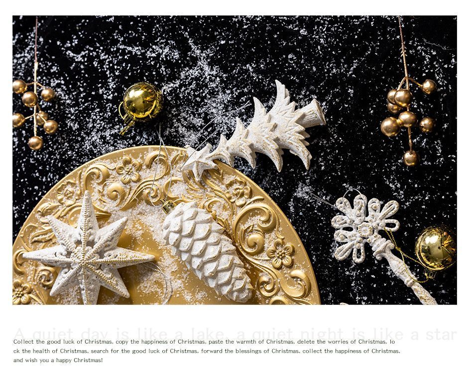 White Gold Mini Christmas Tree Shaped Ornaments, 3 Pieces, Dainty Home Accent, Warm Holiday Giveaway Gif — image 5