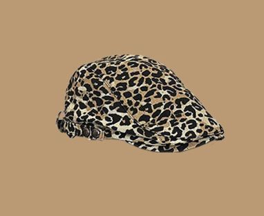 Leopard Print Newsboy Cap, Adjustable 56‑58cm, Christmas & Halloween Vintage Costume Accessory, Fashion Forward Casual Hat, Festival Giveaway Present
