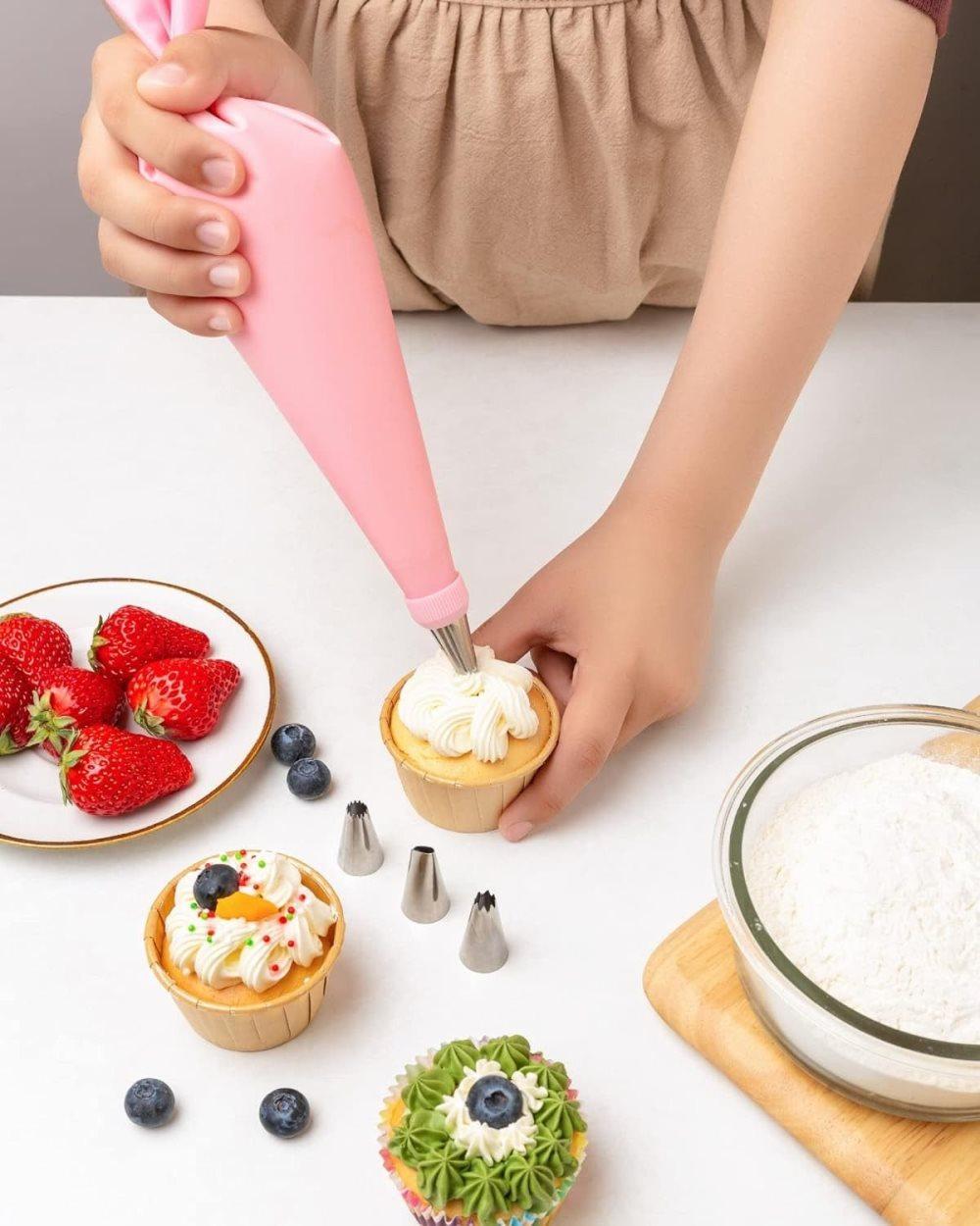 40 Pieces Cake Decorating Piping Set with Icing Nozzles, Compatible with Decorating Bag — image 2