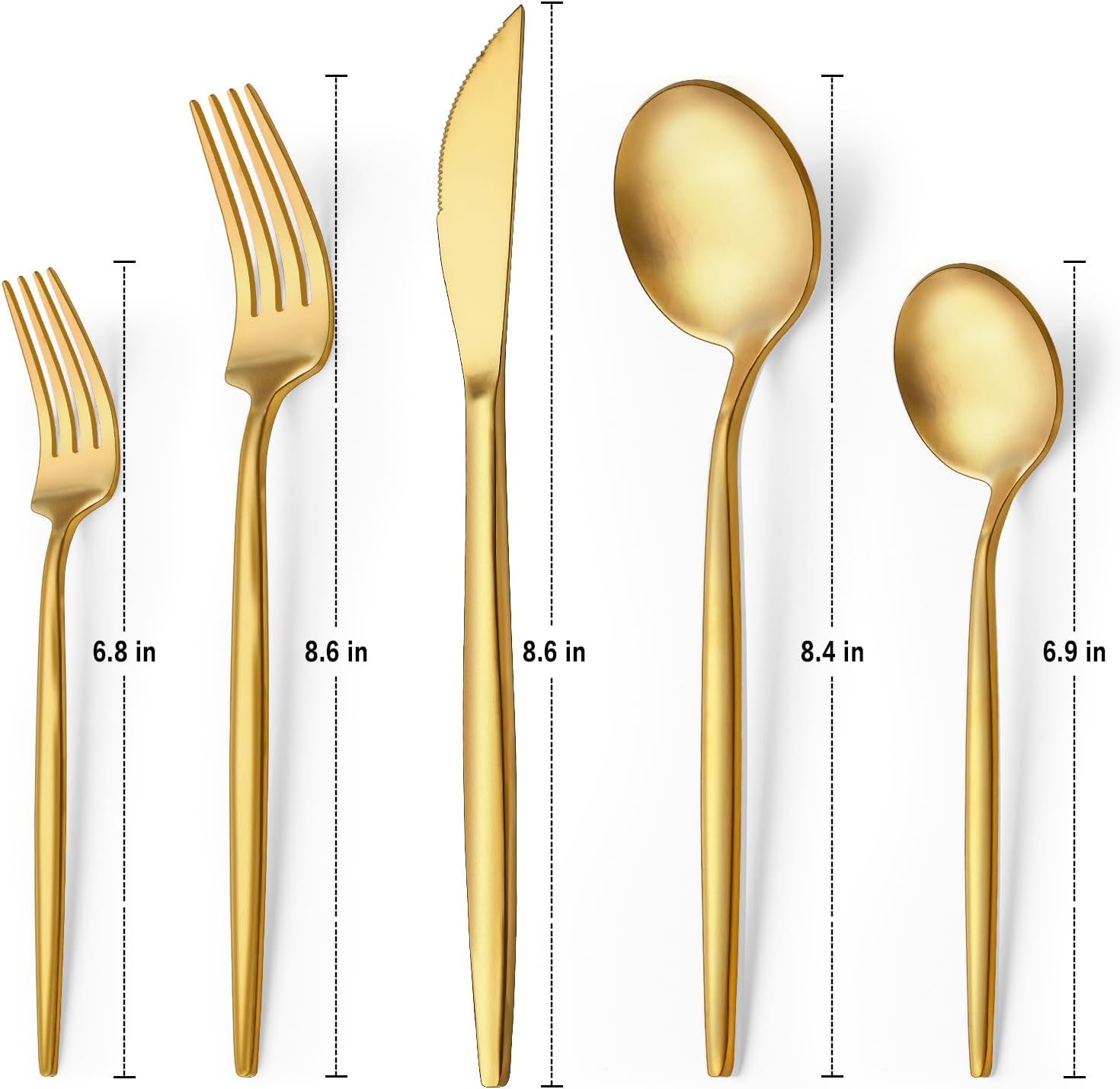 30-Piece Gold Silverware Set, Flatware Set for 6, Food-Grade Stainless Steel Cutlery Set, Includes Spoons Forks Knives, Kitchen Cutlery for Home Office β image 2