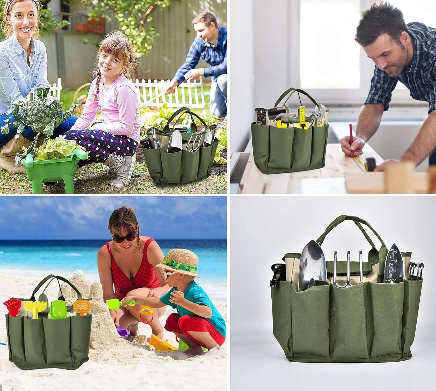Garden Tool Bag, Gardening Tote With Pockets Canvas Heavy-duty Large Organizer Bag Carrier Gardening Storage Tote for women Men — image 5