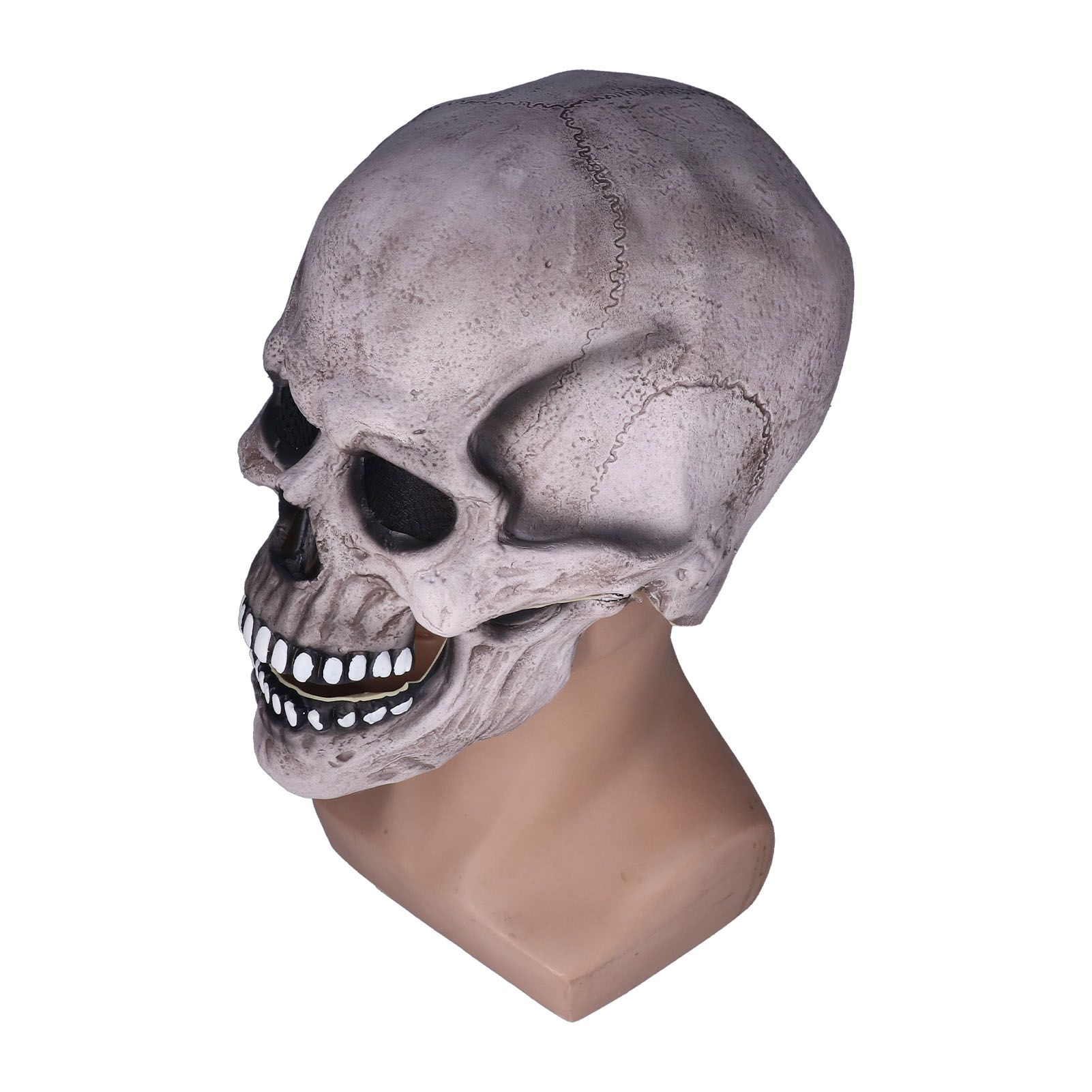Scary Skull Mask with Movable Jaw Flexible Latex Halloween Costume Party Props Cosplay AccessoryDark Gray โ image 3