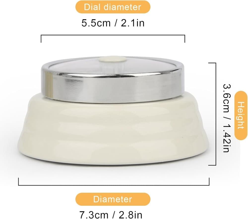 60 Minute Mechanical Kitchen Timer with Magnet, Stainless Steel Yellow, 3.6 × 7.3cm — image 3