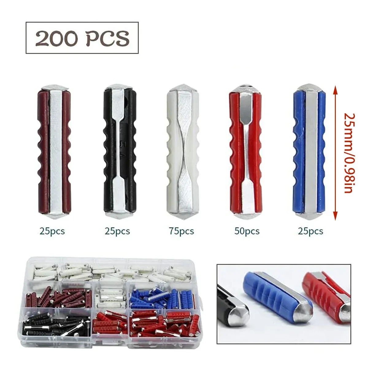 200PCS Automotive Torpedo Fuse Set Boxed for Vehicle Auto Electrical Protection — image 3