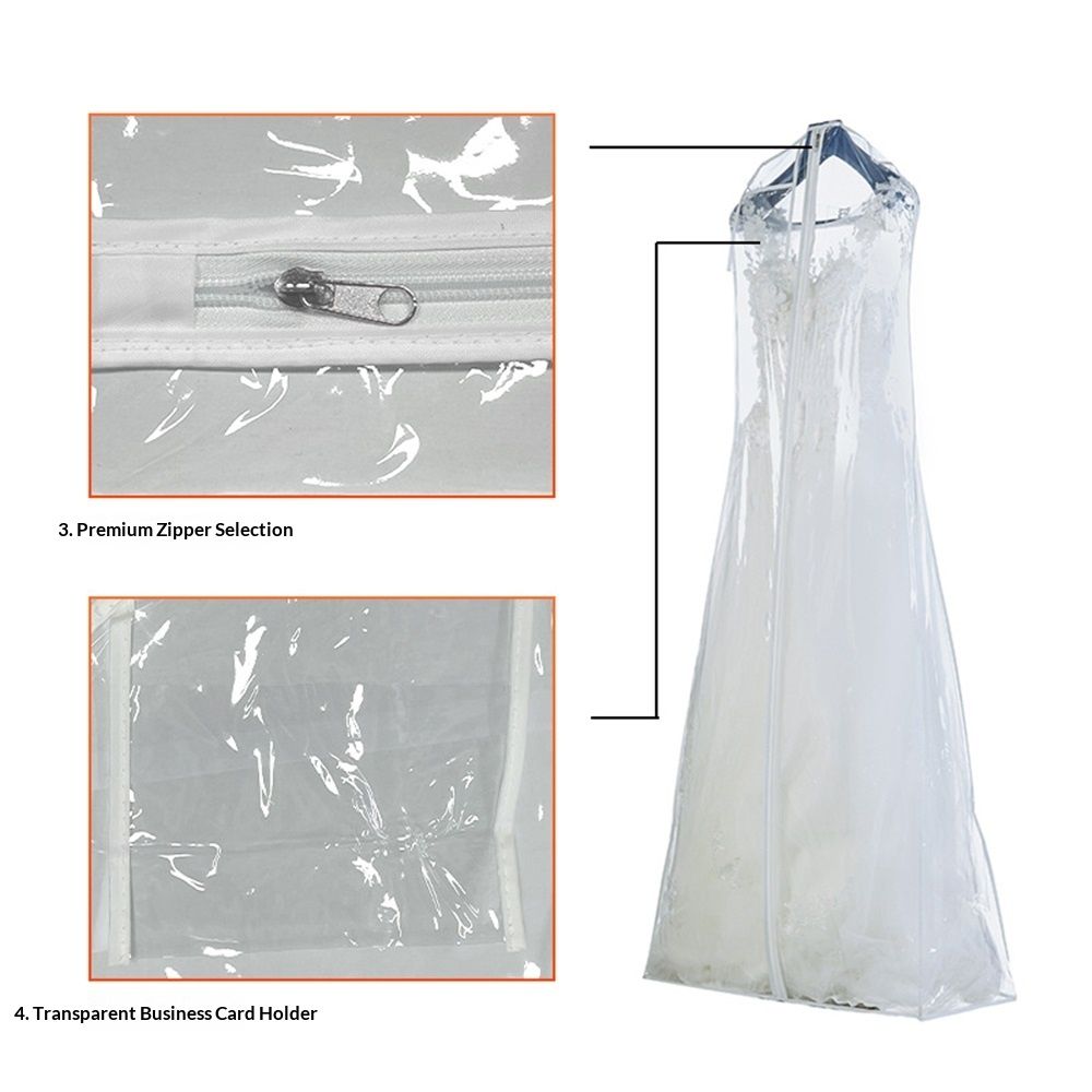 Wide Gusset Dress Bags for Gowns, Long Evening Dresses & Prom Dresses for Women, Bride, Bridesmaid, Wedding Dress Bag, Dress Garment Bag Women — image 2