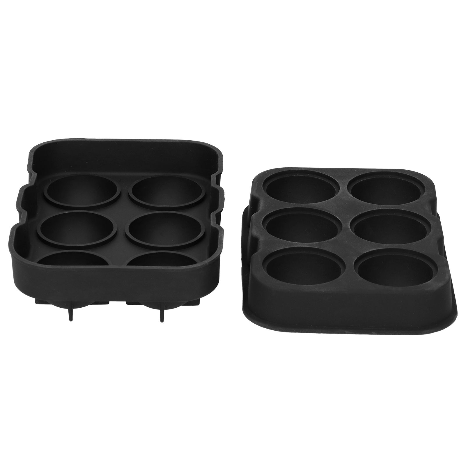 6 Cavity DIY Ice Cubes Mold Ice Ball Maker Mould Tray for Bar Party Cocktail Use Black — image 3