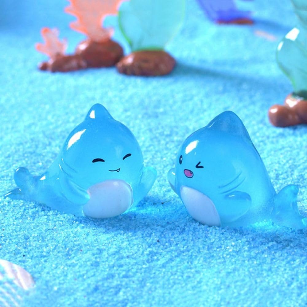 Aquarium Decoration – Ornaments – Mini Ocean Resin Animals – Luminous Mini Shark Figures – Durable & Non-Fading Resin – Glow-in-the-Dark Sea Animals – For — image 4
