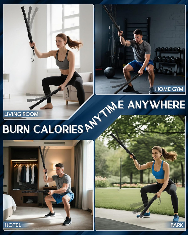 Ropeless Battle Ropes for Home Gym, Cordless Exerciser Rope, Heavy Duty Weighted Wireless Battle Ropes, Exercise Equipment for HIIT, Portable Training Flow — image 5