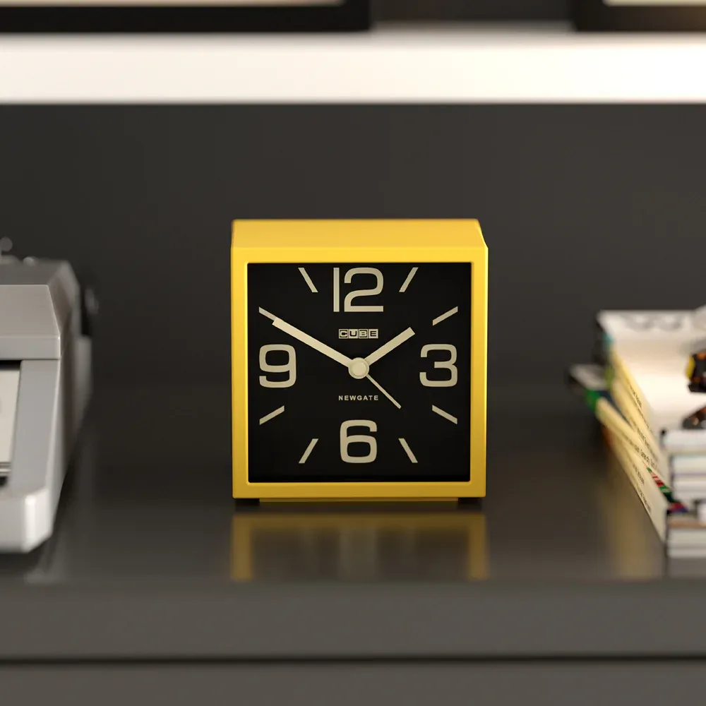 Newgate Cube Mantel Clock-Citrus Yellow — image 2