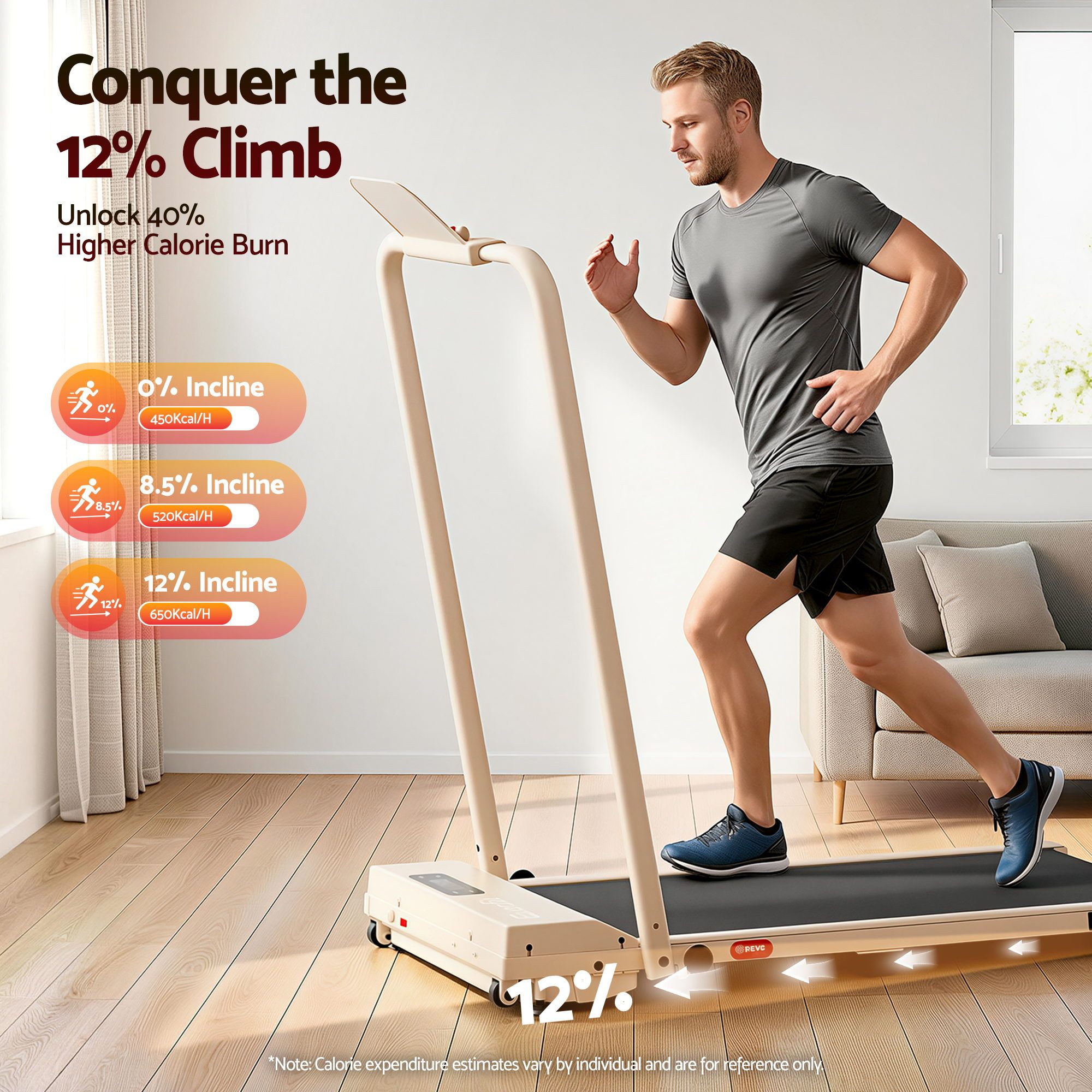 Everfit 3 in 1 Walking Pad Treadmill 12% Incline Under Desk Foldable Treadmills for Home Gym With 38cm Wide Belt APP Control — image 5