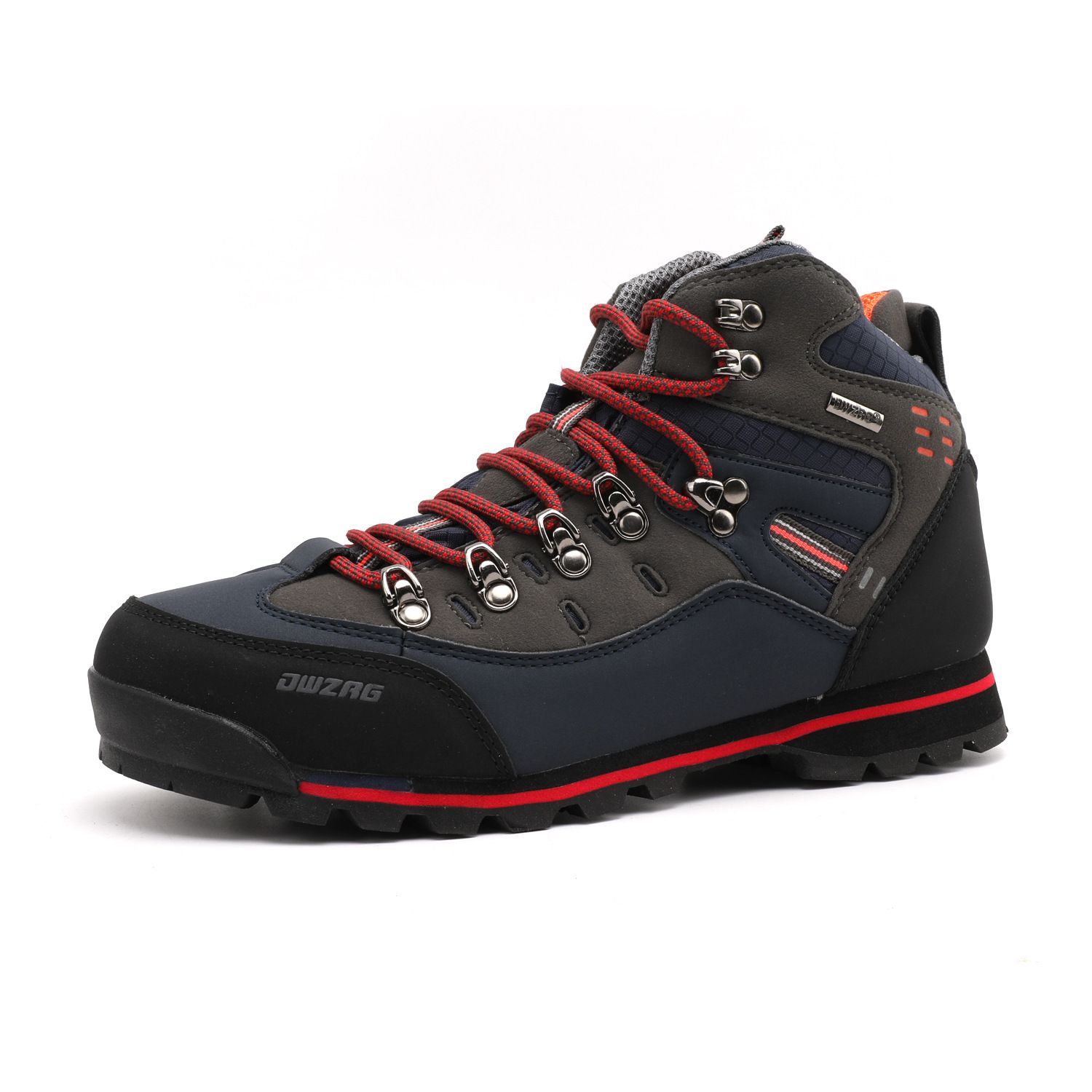 Men Hiking Shoes High Top Waterproof Leather 8037 gray sapphire blue It is recommended to shoot one yard larger than casual shoes โ image 2
