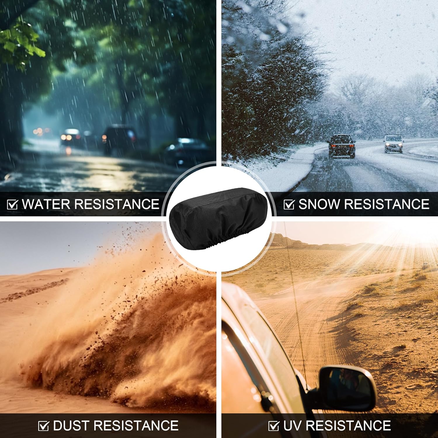 Heavy Duty 600D Waterproof Winch Cover - UV Resistant, Dust-Proof Protective for 8500-17500 lbs Electric Winches (22"x9.8"x7.5"), Car Exterior Accessories — image 4