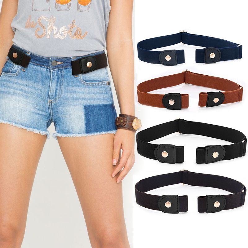 2 Piece Buckle Free Elastic Belt Set Black and White, 45 to 75 cm โ image 2