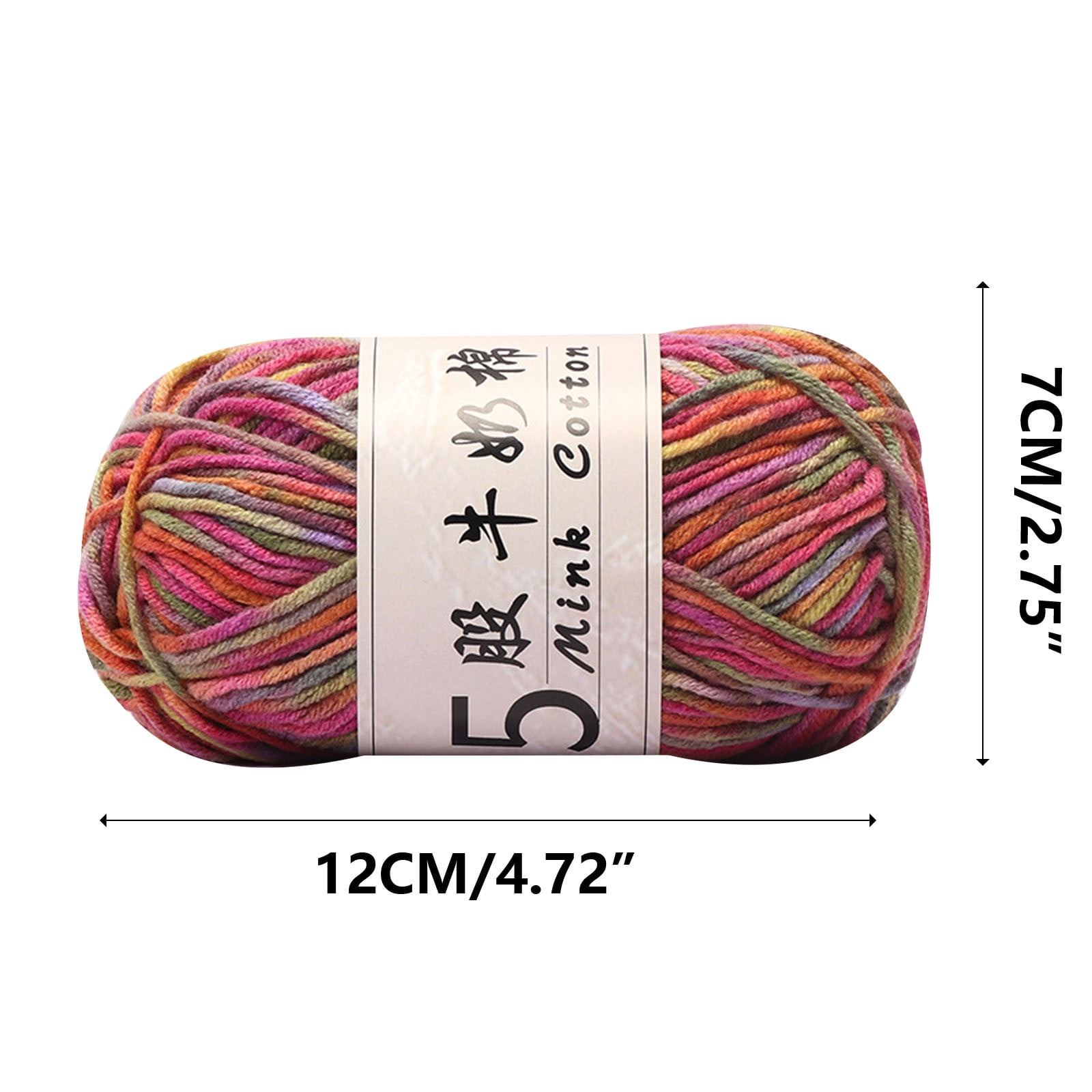 Cotton Yarn -Multi Colored Yarn Rainbows Crochet Yarn 50g/2.5oz,295 Yards,5 Strands,Lightweight Yarn For Crochet,Knitting and Crafts,24 Colors Color - 18 — image 4