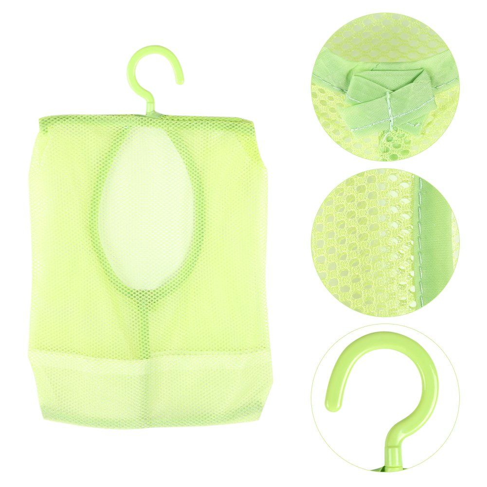 Clothespin Bag, Multi Purpose Hanging Mesh Storage Bag Clothespin Bag with Hanger for Socks Stockings Bra Underwear Bathroom — image 2