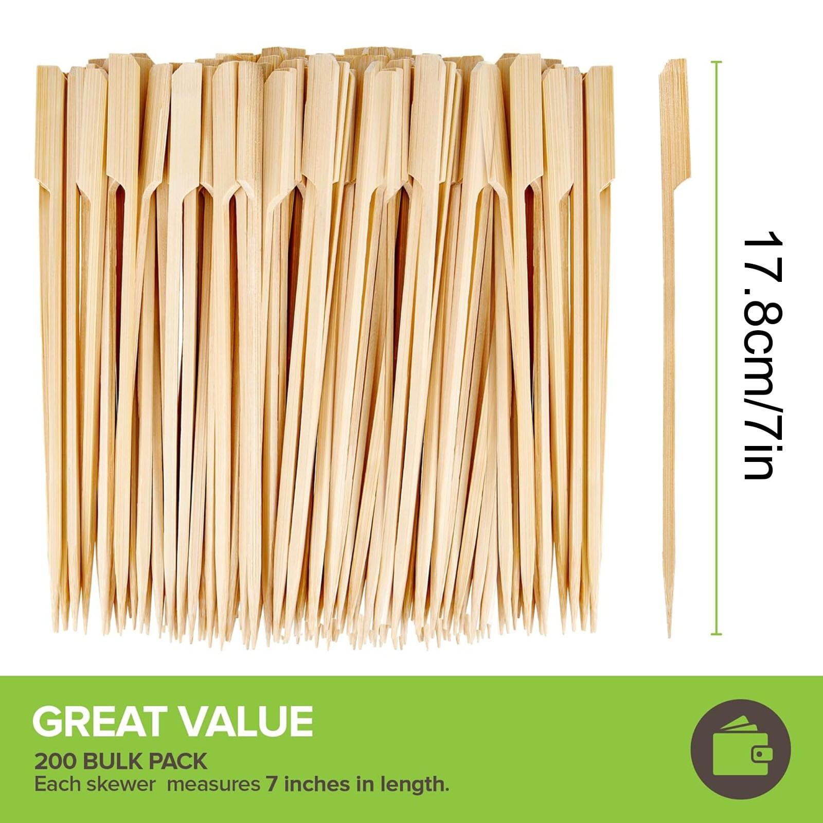 Skewer, Skewers 100Pcs Food Toothpicks Wide Flat Wood Picks for Cocktail Fruit Grilling Drink Bbq Barbecue Yakitori Chicken Fondue Roast BGB โ image 3