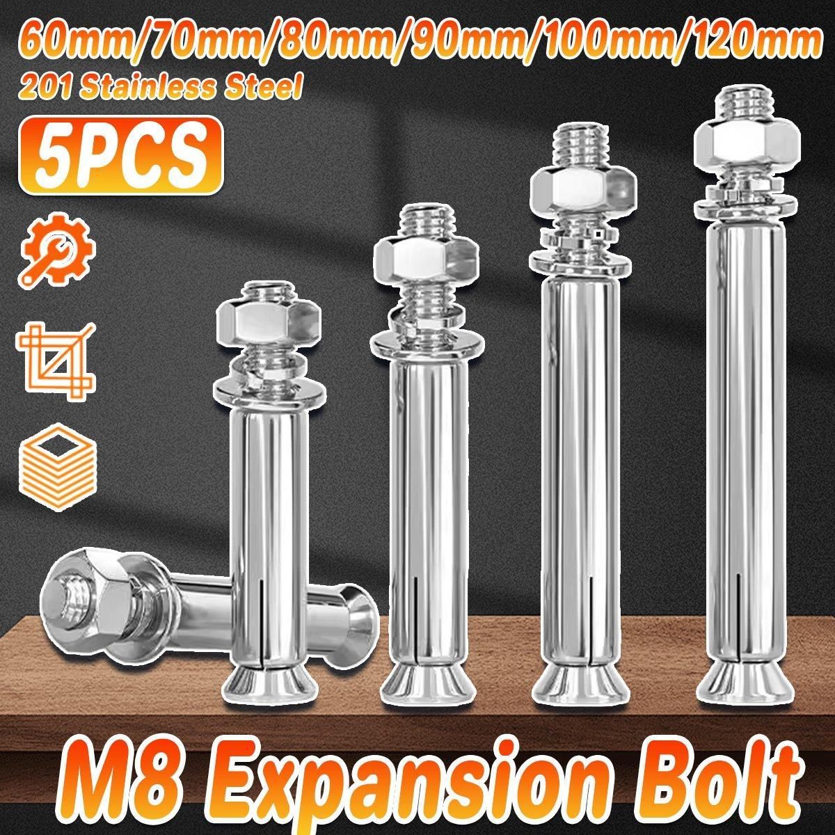 M8 Stainless Steel Expansion Anchor Bolts Heavy Duty Hex Head Screws - M8*80 โ image 2