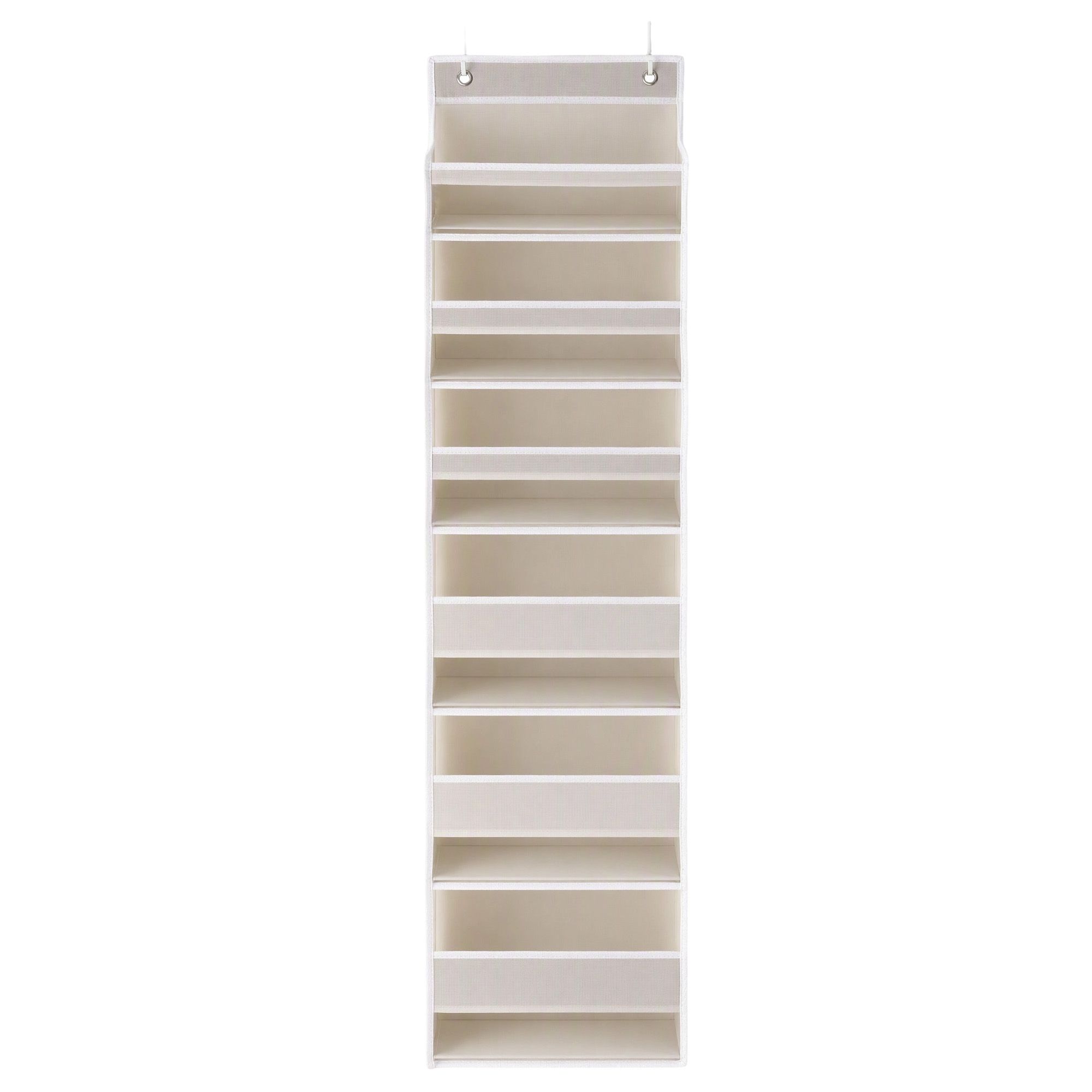 Artiss Over Door Storage Hanger Pantry 6-Tier 12 Pockets Fabric Organiser Beige — image 3