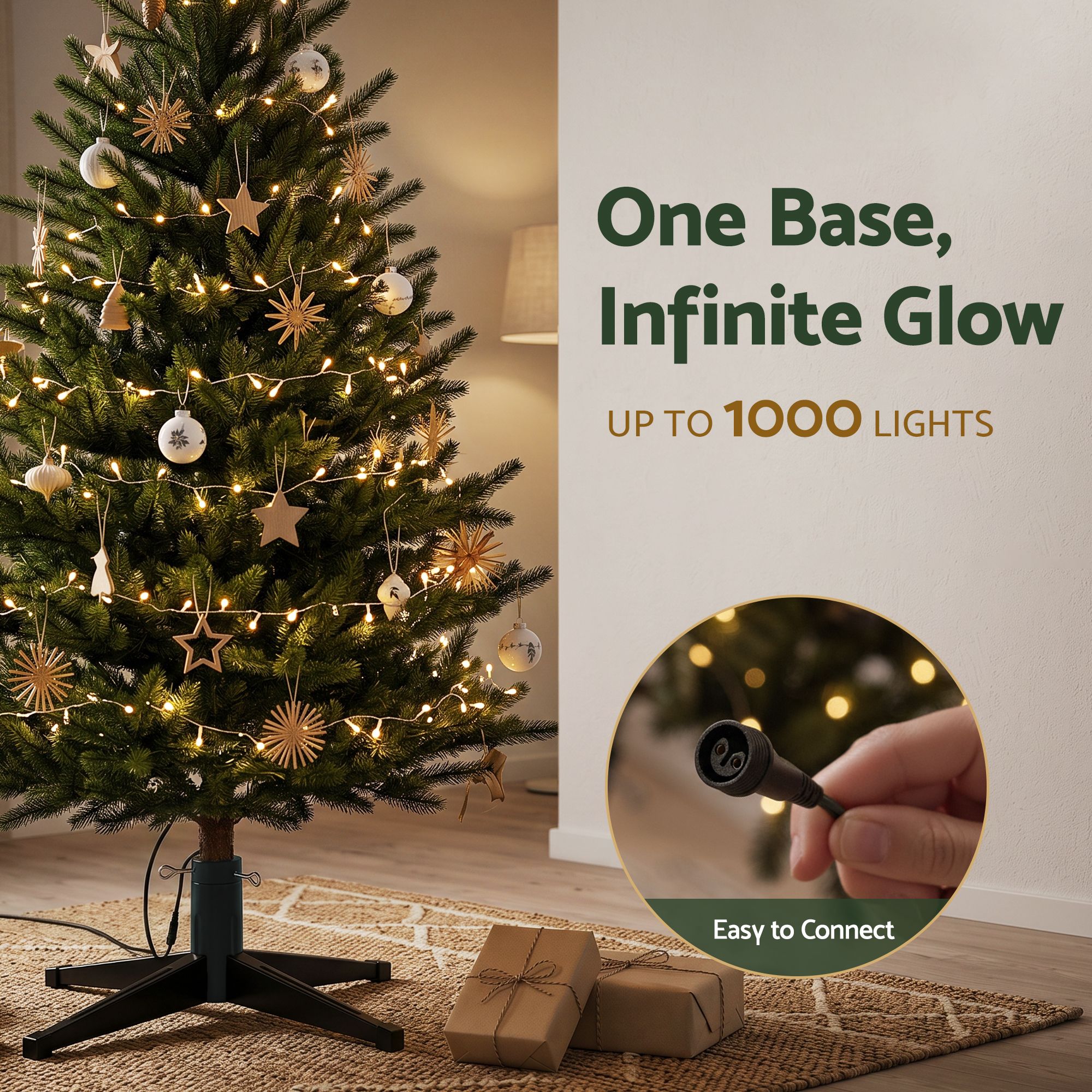 Jingle Jollys Christmas Tree Stand 360° Rotating for Xmas Tree Up to 2.7M with Remote Control — image 6