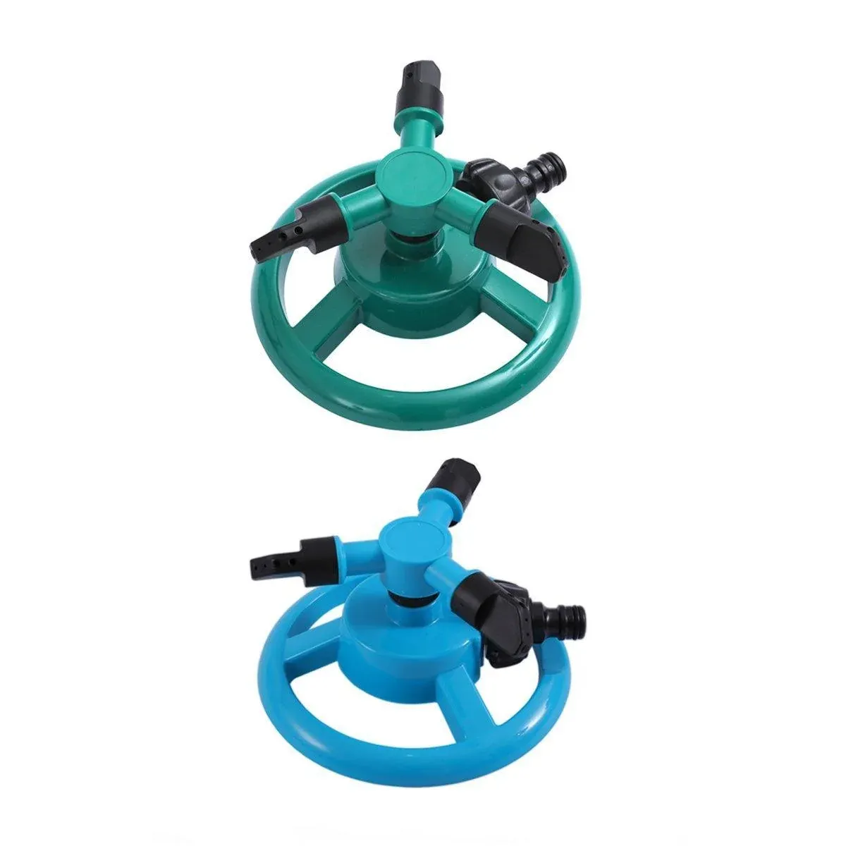 Small Disc Sprinkler 360 Degree Rotating Garden Sprayer Three Prong Spray Water - Blue — image 3