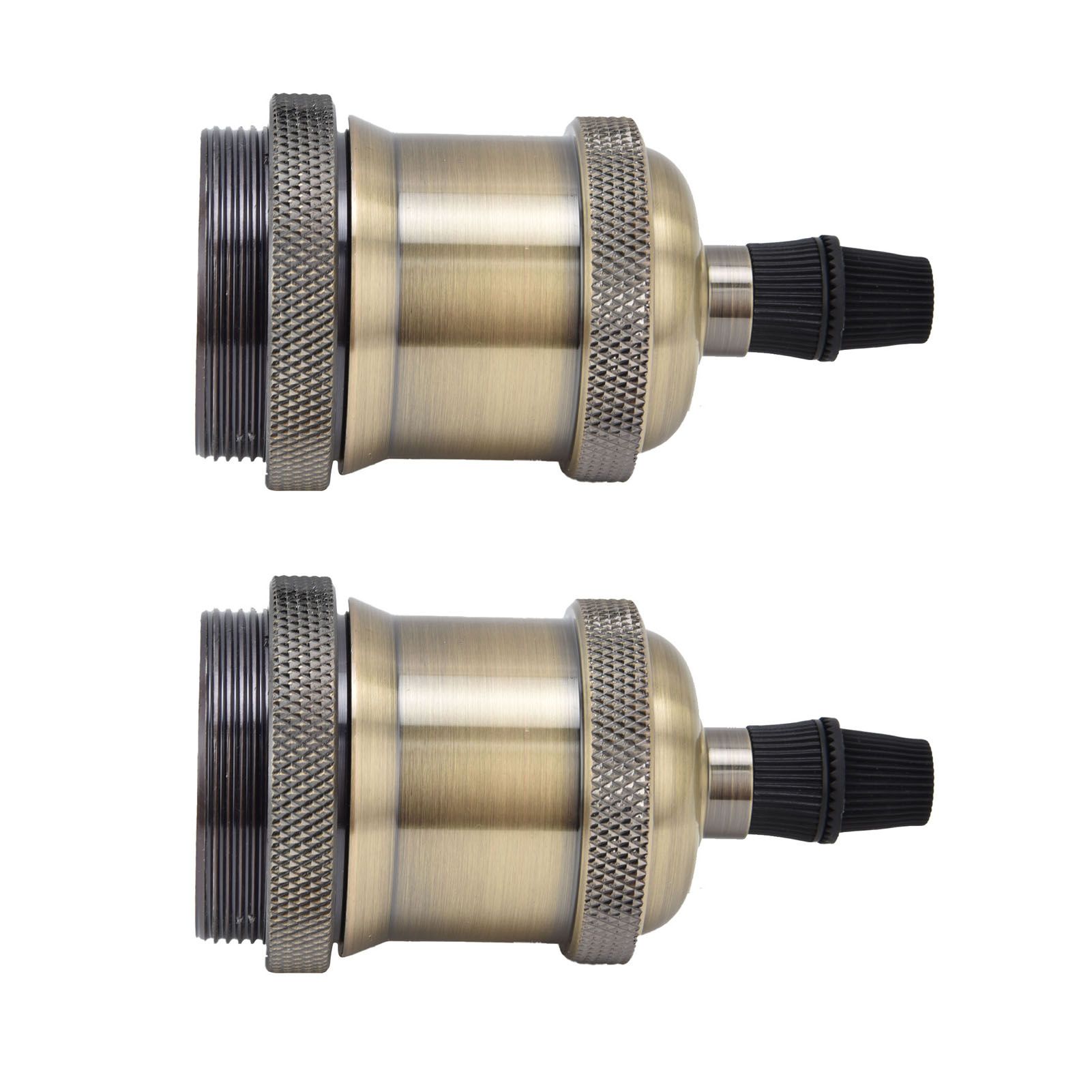 2PCS Vintage Lamp Socket Retro Aluminum Lamp Holder DIY Accessories for E26/27 Vintage BulbsGreen Bronze — image 2